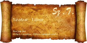 Szatur Tibor névjegykártya